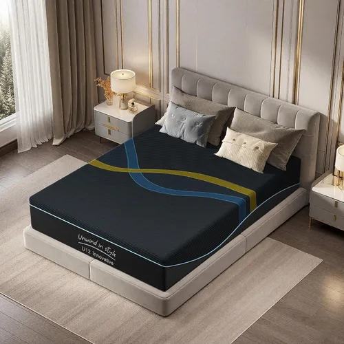 Miniatura 13 de Colchón Queen de 10 pulgadas, colchón de espuma viscoelástica con gel con capa superior refrescante para un sueño fresco, cama en una caja