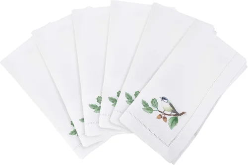 Miniatura 34 de Juego de 6 servilletas bordadas de magnolia hechas a mano con borde cosido