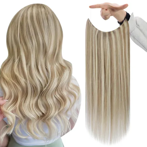 Miniatura 26 de Fshine - Extensiones de cabello humano con clip, de 16 pulgadas, con clip, color marrón chocolate, mezcla de rubio caramelo, extensiones de cabello