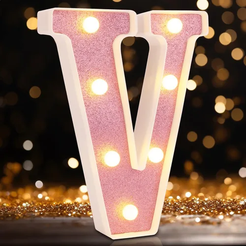 Miniatura 38 de Letras pequeñas de marquesina LED, letras iluminadas, letras LED de 8.58 pulgadas, letrero iluminado a pilas para mesa, fiesta, cumpleaños