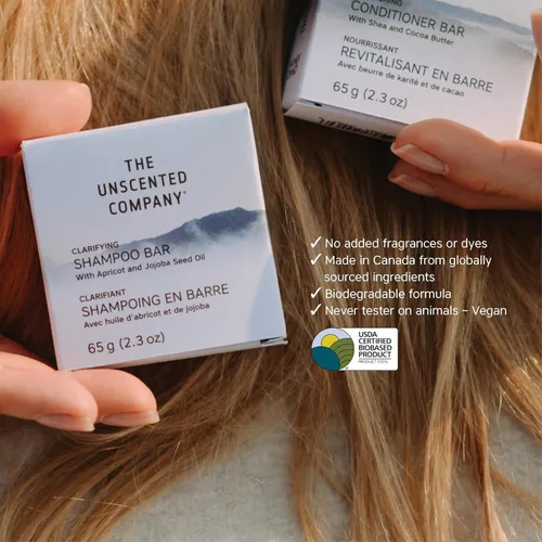 Miniatura 4 de The Unscented Company Barra de champú clarificante, para tipos de cabello fino a ondulado, 2.3 oz (65 g)