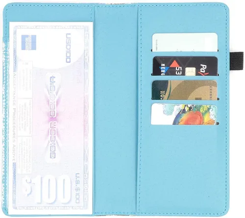 Miniatura 3 de Menesia Funda de chequera para hombres y mujeres RFID de cuero para cheques
