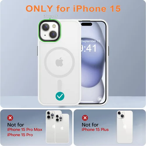 Miniatura 176 de Fuerte magnético para iPhone 11, compatible con Magsafe, [resistente a caídas de 13 pies] Funda trasera translúcida mate con sensación de piel
