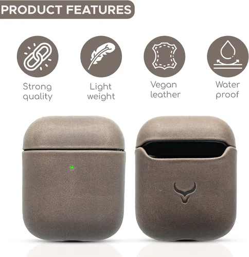 Miniatura 2 de Funda de piel auténtica para Airpods – Funda para Airpod de 1ª generación y funda para Airpod de 2ª generación compatible con Magsafe y soporta