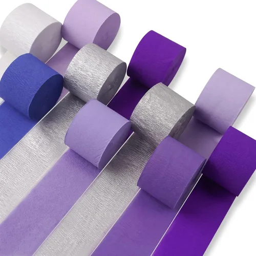 Miniatura 8 de PartyWoo Serpentinas de papel crepé negro dorado y plateado, 10 rollos de 820 pies, paquete de papel crepé para graduación, Navidad, Año Nuevo