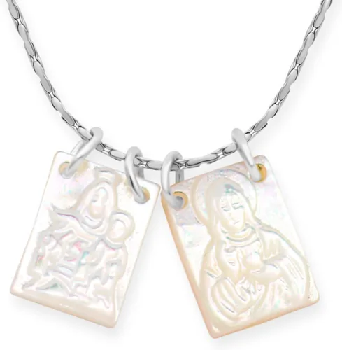 Miniatura 16 de Collar con Escapulario Católico - Escapulario de la Virgen del Carmen - Colgante de la Virgen María - Joyería de Escapularios Católicos