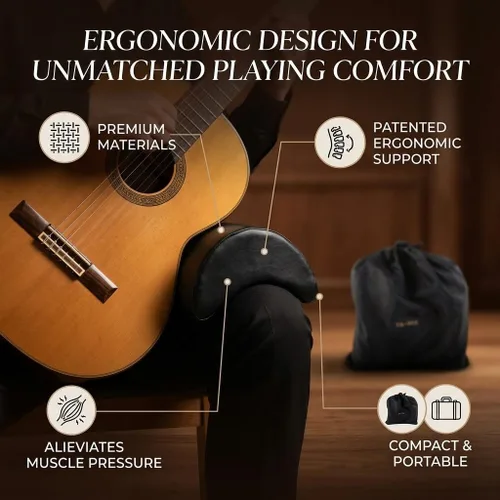 Miniatura 2 de Cojín de esponja de equilibrio para guitarra clásica, resonador de apoyo, color negro