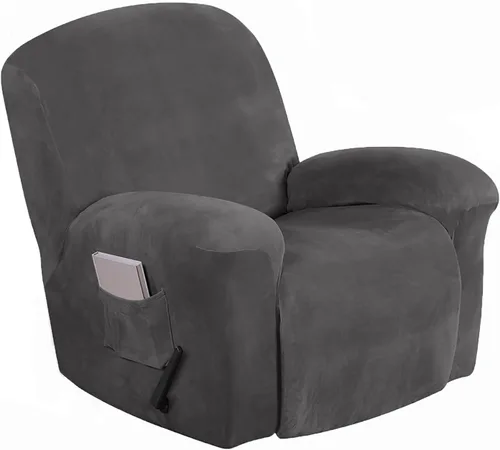 Miniatura 20 de Aedlcal Fundas para sofá reclinable, 10 piezas, fundas de sofá reclinable de felpa de terciopelo con consola central, con bolsillo lateral