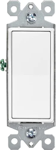 Miniatura 6 de Maxxima Interruptor decorativo de pared de 3 vías/un solo polo, 15 A de encendido/apagado suave al tacto, blanco, reemplazo de interruptor de pared