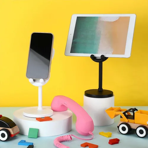 Miniatura 5 de Kathfly Paquete de 2 bonitos soportes para teléfono, soporte ajustable para teléfono de conejito para escritorio, soporte Kawaii, accesorios