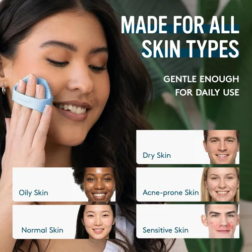Miniatura 6 de Sud Scrub® Cepillo Exfoliante Facial de Silicona Antimicrobiana, 1 Paquete, Exfoliante Facial Suave para Piel Sensible, Cepillo de Limpieza Facial