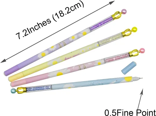 Miniatura 4 de 12 bolígrafos de margaritas Fanshion Crown Pen Pearl Floral Pen con tinta negra de 0.020 in para fiesta escolar, cumpleaños, oficina, fiesta, bodas