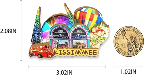 Miniatura 3 de Imán de Kissimmee para nevera de madera 3D, monumentos de viaje, coleccionables, recuerdos, decoración hecha a mano