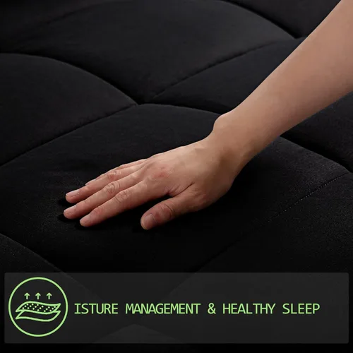 Miniatura 5 de Juego de edredón Queen de 3 piezas, alternativa de plumón de ganso con 2 fundas de almohada, extragrueso, suave y cómodo, lavable a máquina