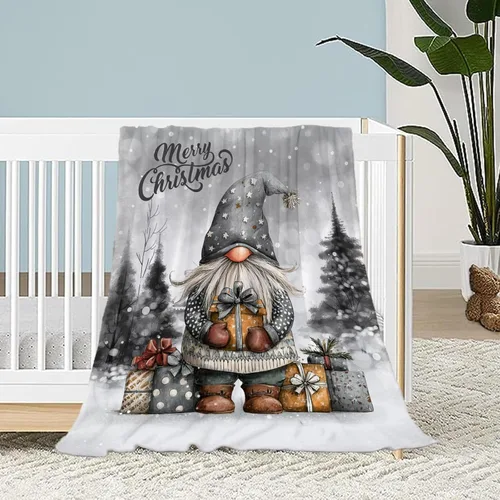 Miniatura 29 de Manta de Navidad para bebé, pequeña, roja, con copos de nieve de Navidad, manta de invierno y vacaciones, manta para arrullo de niños pequeños