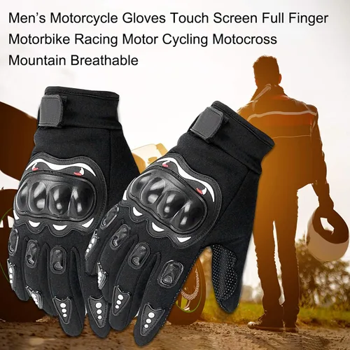 Miniatura 4 de ERYUE Mitones, Guantes de Motocicleta de los Hombres Pantalla Tocante de Dedo Completo Guantes de Ciclismo Guantes Cálidos para Moto MTB Ciclismo