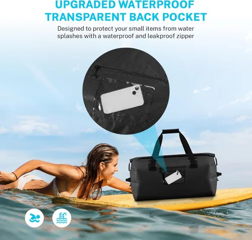 Miniatura 3 de Gonex Bolsa de lona impermeable extra grande de 40 L, 60 L, 80 L, bolsa de lona seca de viaje, bolsa resistente con correas y asas duraderas