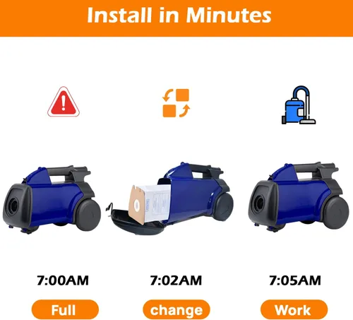 Miniatura 4 de Paquete de 8 bolsas de vacío estilo MM para aspiradoras Eureka Mighty Mite 3670 y 3680 – Reemplaza piezas 60295, 60295A, 60295B, 60295C, 60296