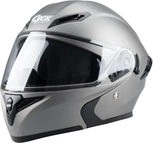 Miniatura 2 de Casco integral para hombres y mujeres adultos con protector solar ahumado Gris metálico