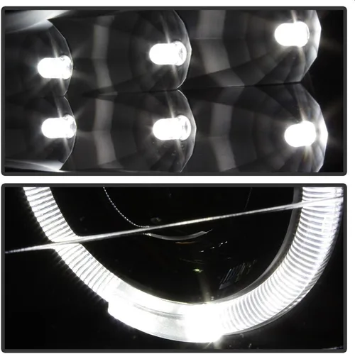 Miniatura 7 de AKKON - Faros de repuesto LED DRL de día con anillo doble halo y bisel negro para Nissan Titan Armada