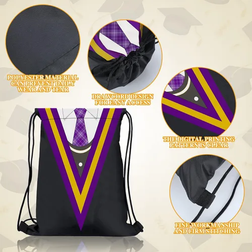 Miniatura 4 de Saintrygo 24 bolsas de regalo de mago mágico para fiestas escolares, con temática mágica, mochila con cordón, mochila de regalo de mago, suministros
