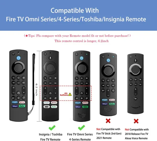Miniatura 5 de Funda para control remoto de voz, funda de silicona compatible con Insignia Firetv Omni Series o TV 4, ligera, antideslizante, a prueba de golpes
