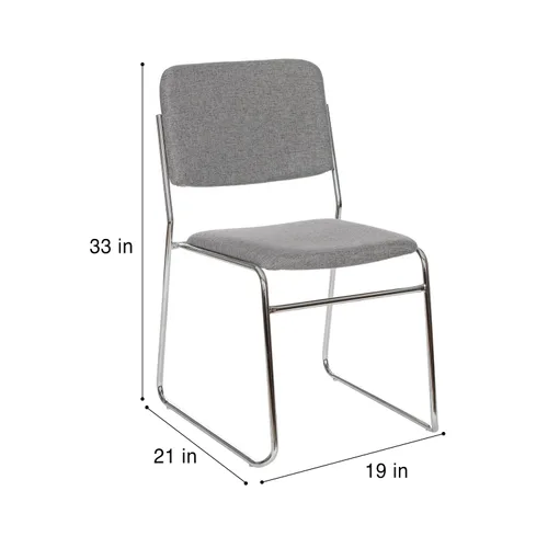 Miniatura 5 de OEF Furnishings OEF8652/2 Silla apilable acolchada de tela de grado comercial (gris clásico, paquete de 2)