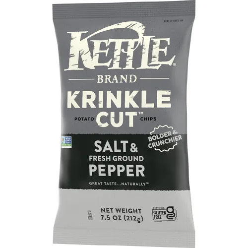 Miniatura 7 de Kettle Brand Krinkle - Patatas fritas con sal y pimienta molida fresca, sin gluten, sin OMG, bolsa de 7.5 onzas