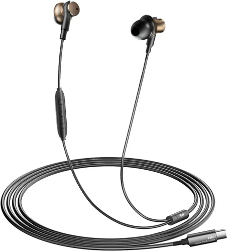 Miniatura 5 de Auriculares intrauditivos dinámicos de graves profundos, cancelación de ruido, auriculares con cable con doble controlador, refuerzo de graves
