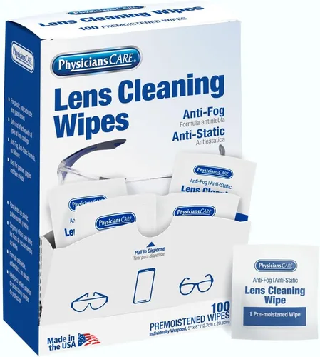 PhysiciansCare - Toallitas antiempañantes y antiestáticas para lentes, 1 paquete, (100 unidades)