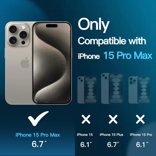 Miniatura 3 de JETech Protector de pantalla para iPhone 15 Pro Max de 6.7 pulgadas, película de vidrio templado con herramienta de fácil instalación, compatible