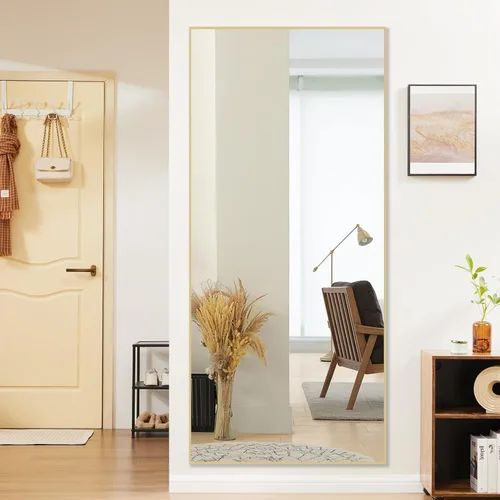 OLIXIS Espejo de longitud completa de 72 x 26 pulgadas para dormitorio, espejo de cuerpo completo con soporte, para colgar o inclinarse para pared,