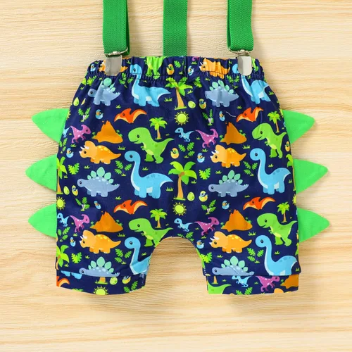 Miniatura 6 de Conjunto de ropa de manga corta con tirantes ajustables en la espalda en Y para bebés y niños