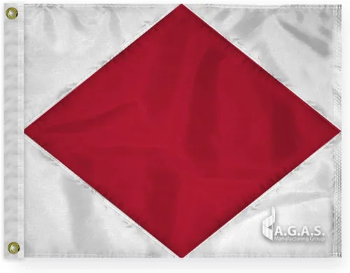 Miniatura 7 de AGAS Foxtrot Code F Marine Signal - Bandera de 1 x 1.25 pies, nailon 200D impreso, cabecera de lona, ojales de latón, bordes cosidos y no destiñen