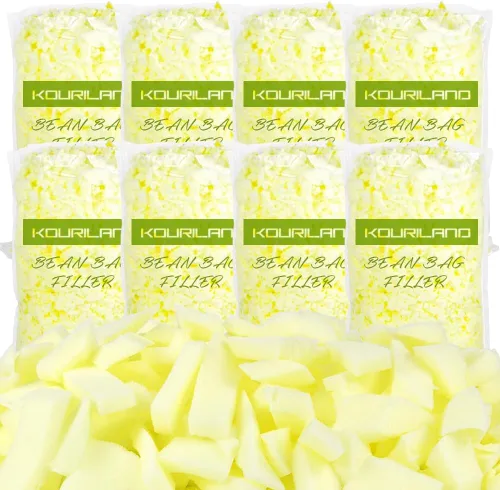 Miniatura 7 de Relleno de puf de 5 libras, repuesto de espuma viscoelástica triturada con gel de enfriamiento, relleno de espuma suave y de alta resistencia