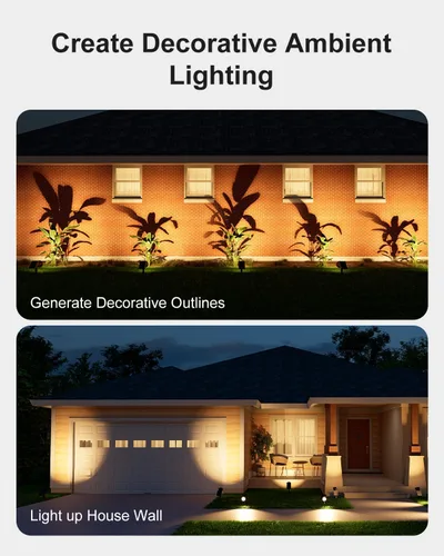 Miniatura 5 de FALOVE - Luces solares para exteriores, 2 en 1, luz de pared/suelo, luz solar para poste de bandera ajustable, luz de paisaje, iluminación de Cálido