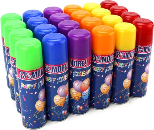 Miniatura 4 de Party Streamer - Cuerda en aerosol en una lata para niños, suministros de fiesta para niños, perfecto para fiestas/eventos, 2 cajas de 24 latas
