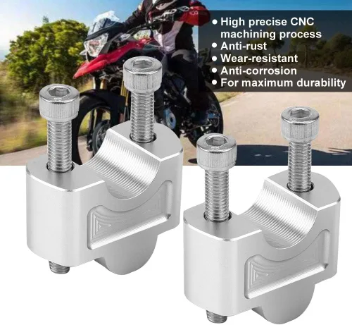 Miniatura 4 de Elevador de manillar, elevadores de manillar de aleación de aluminio plateado para motocicleta, adaptadores de altura para G310R 16-18 G310GS 17-18