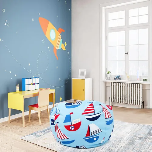 Miniatura 4 de Funda para puf de almacenamiento de animales de peluche para niños y niñas, organizador de almacenamiento de juguetes extra grande, puf sin relleno