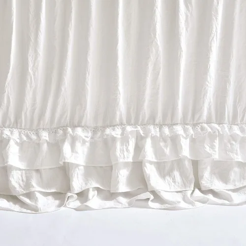 Miniatura 3 de Lush Decor Ella Colcha de Encaje con Volantes, Juego de 3 Piezas, Queen, Blanco - Bonito Juego de Cama - Ropa de Cama Queen - Ropa de Cama Blanca