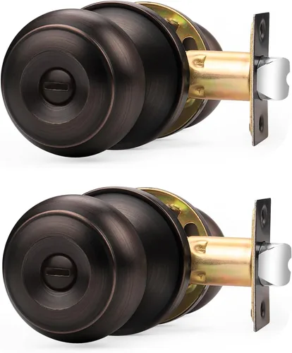 Miniatura 75 de Probrico - Perillas de puerta de negro mate, manijas de puerta con cerradura y perilla, manijas de puerta interior sin llave para baño y dormitorio