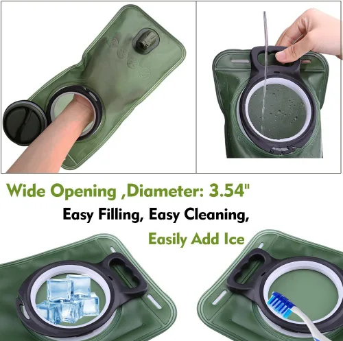 Miniatura 5 de Vejiga de hidratación, vejiga de agua de 1.5-2-3L para mochila de senderismo, bolsa de almacenamiento de depósito de agua libre de BPA a prueba