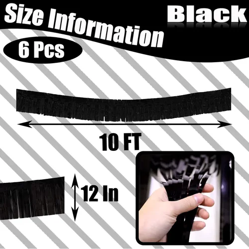 Miniatura 2 de Pack de 6 Guirnaldas de 10 Pies de Flecos de Aluminio con Oropelinas Metálicas para Banderines, Cortinas, Telón de Fondo, Banderines para Colgar