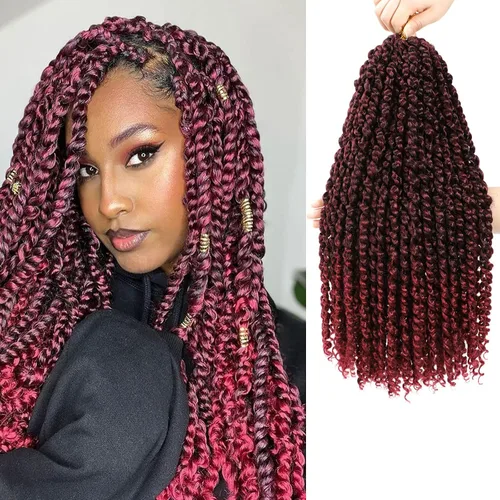 Miniatura 11 de Cabello Corto PassionTwist de 8 Pulgadas Cabello Pre-retorcido Passion Twists Cabello de Ganchillo Pre-enrollado Cabello Rizado de Ganchillo para 1b
