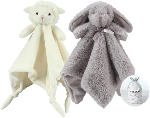 Miniatura 40 de CREVENT Mantas de bebé suaves y acogedoras para niños y niñas + manta de seguridad, juego con una bolsa de regalo esenciales para recién nacidos Gris