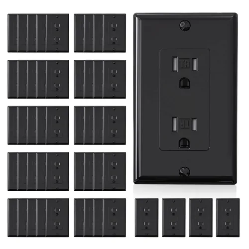 Miniatura 41 de ELEGRP Toma de corriente decorativa de pared, resistente a manipulaciones, 15 amperios, enchufe eléctrico de pared estándar, grado residencial