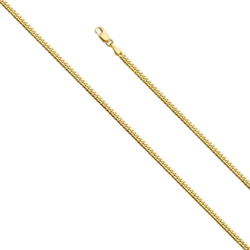 Miniatura 2 de Wellingsale Cadenas de eslabones cubanos Miami de oro macizo de 14 quilates (opciones de selección)