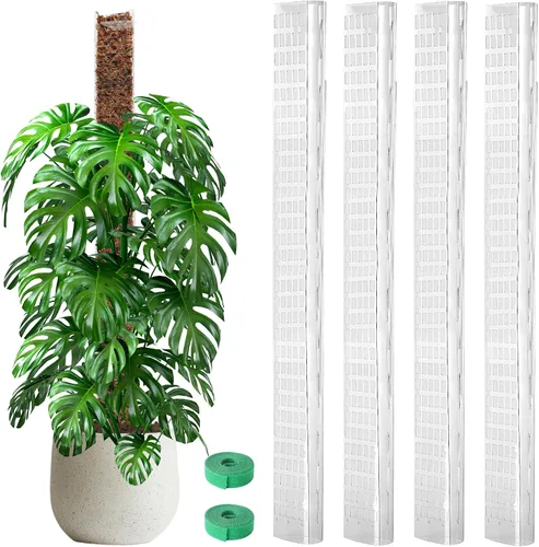Miniatura 16 de EOX 2 Piezas Postes de Musgo de Plástico de 48 Pulgadas para Monstera, Postes Grandes en Forma de D para Plantas Trepadoras que Funcionan con Musgo