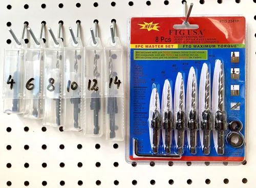 Miniatura 5 de FTG USA Contenedor de almacenamiento Caja de plástico extensible de 6 piezas utilizada como caja de almacenamiento para avellanadoras y brocas