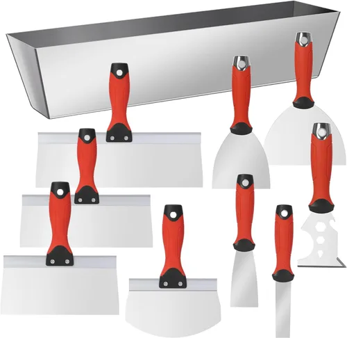 Miniatura 8 de Kit de herramientas de mano para paneles de yeso, juego de cuchillos de masilla de acero inoxidable, incluye cuchillo de cinta, cuchillo de cinta